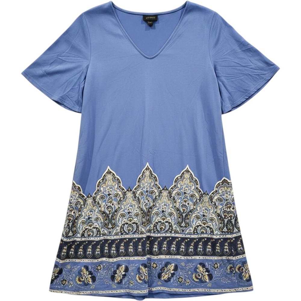 J. Jill Wearever S Blue Floral Dress A Line Boho Floral